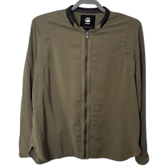G-Star Raw olive green boyfriend fit zip up jacket size L - Picture 1 of 7